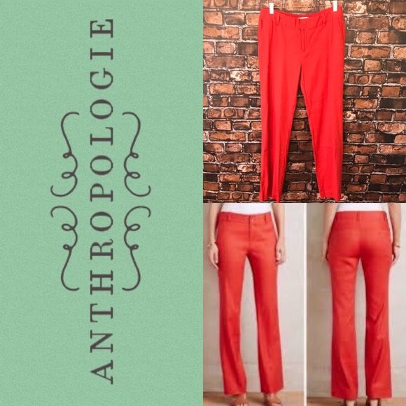 Anthropologie Pants - Anthropologie Elevenses Wide Leg Burnt Orange Pant